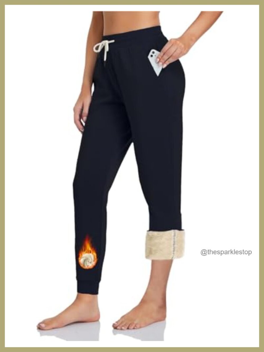 Sherpa Fleece Lined Joggers Warm Sweatpants Tapered Active Pants